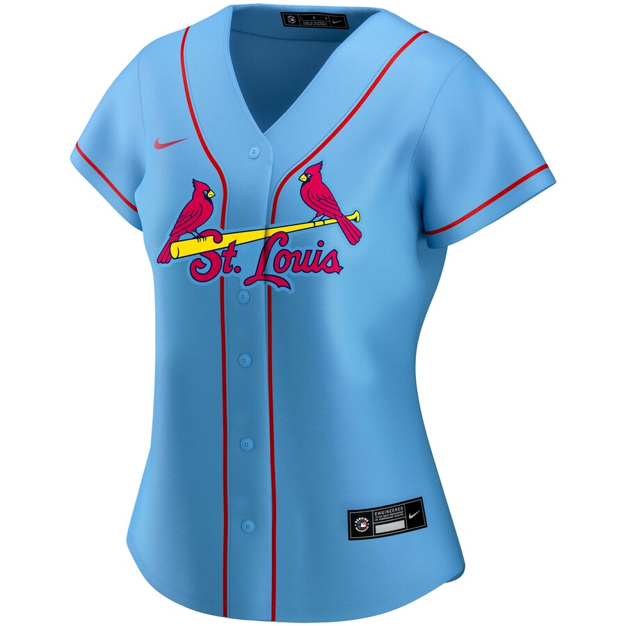Alternative view of St. Louis Cardinals Women's Alternate 2020 Replica Team Baseball Jersey ÃƒÂ¢Ã¢â€šÂ¬Ã¢â‚¬Å“ Light Blue