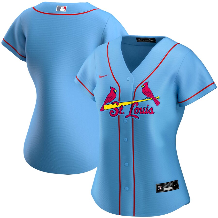 St. Louis Cardinals Women's Alternate 2020 Replica Team Baseball Jersey ÃƒÂ¢Ã¢â€šÂ¬Ã¢â‚¬Å“ Light Blue