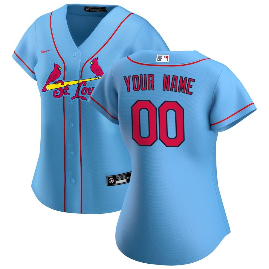 St. Louis Cardinals Women's Alternate Custom Baseball Jersey - Blue 