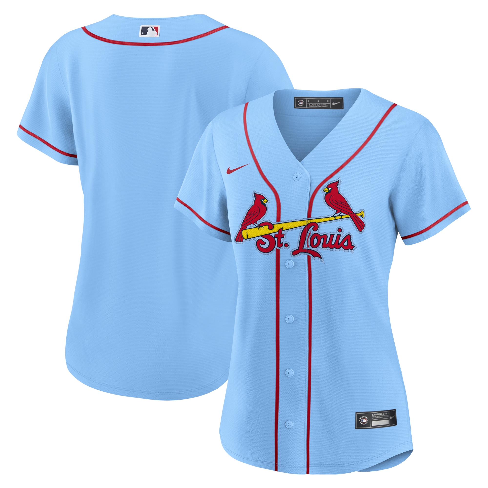 St. Louis Cardinals Women’s Alternate Replica Team Baseball Jersey – Light Blue