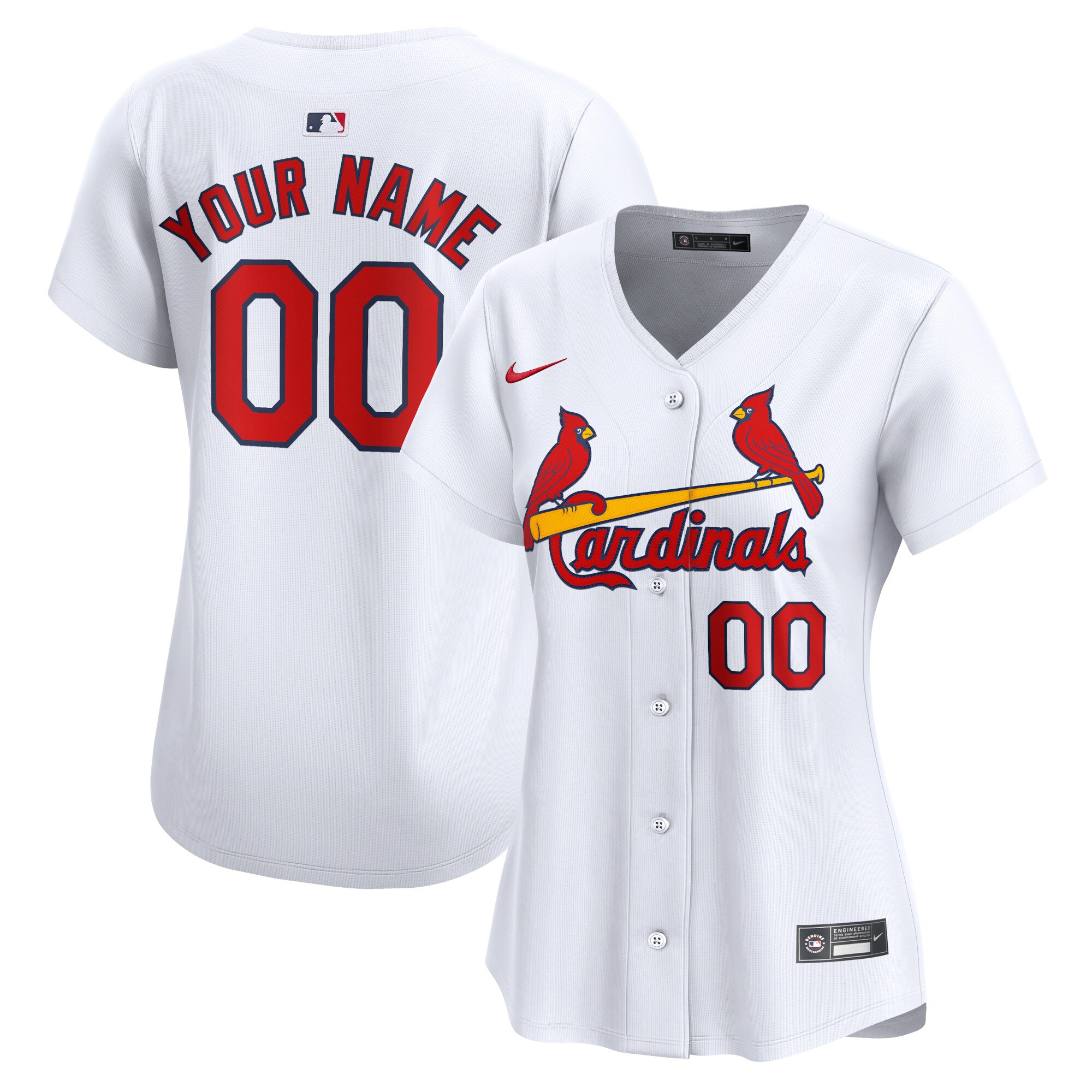 St. Louis Cardinals Women's Home Limited Custom Baseball Jersey - White
