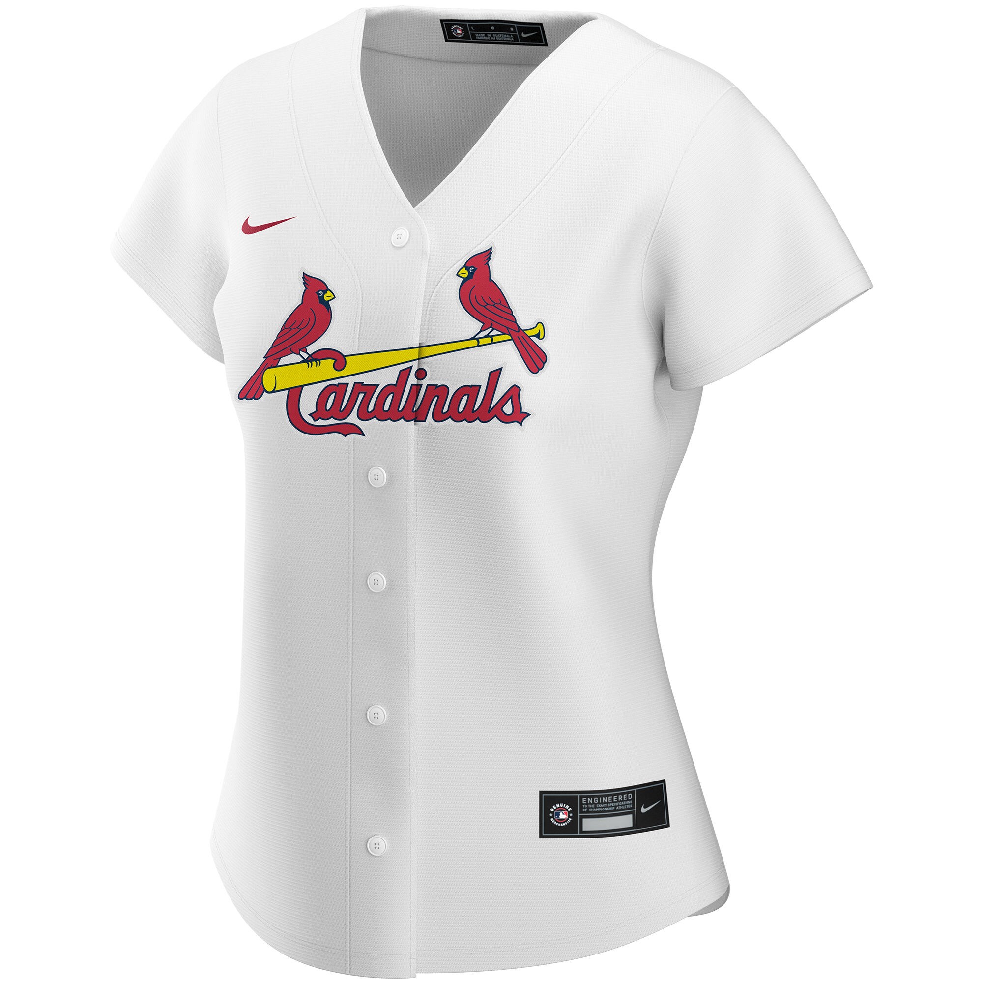Alternative view of St. Louis Cardinals Women's Home Replica Custom Baseball Jersey - White