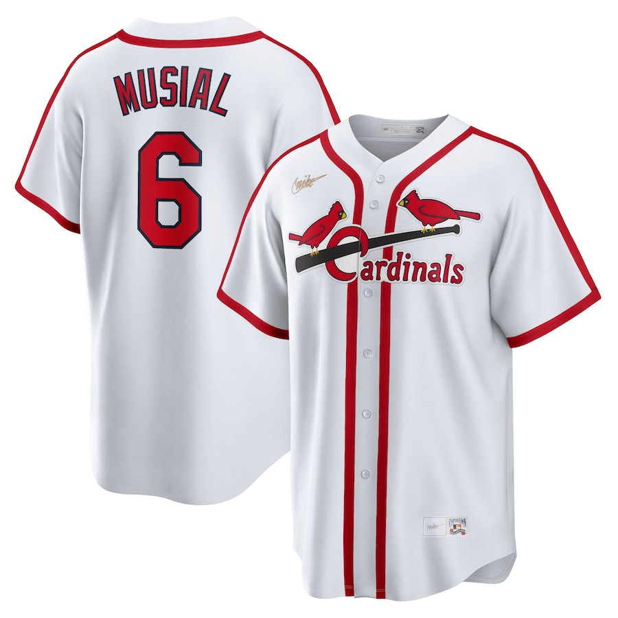 Stan Musial 6 St. Louis Cardinals Cooperstown Collection Home Baseball Jersey - White 