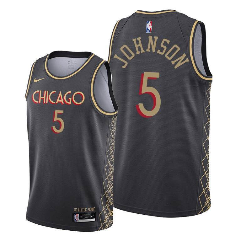 Stanley Johnson Chicago Bulls Black City Edition Basketball Jersey 5 - Men Basketball Jersey - JS835 