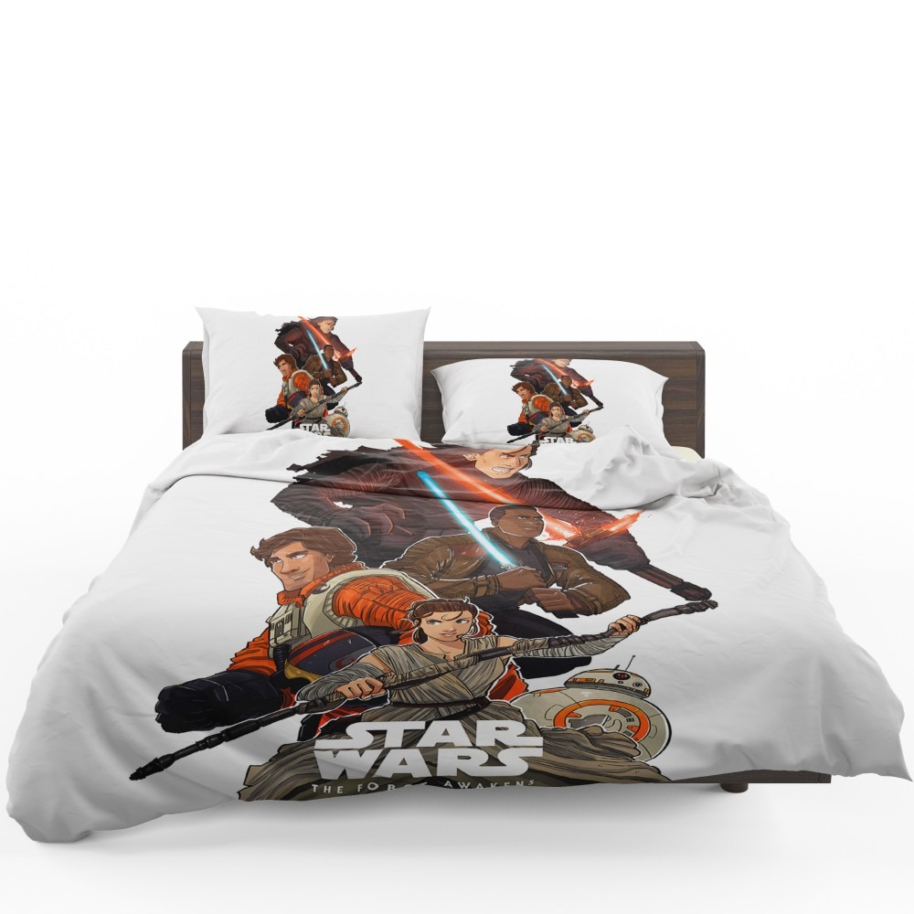 Star Wars Episode VII The Force Awakens Movie BB-8 Finn Kylo Ren Poe Dameron Bedding Set - Custom Bedding Set