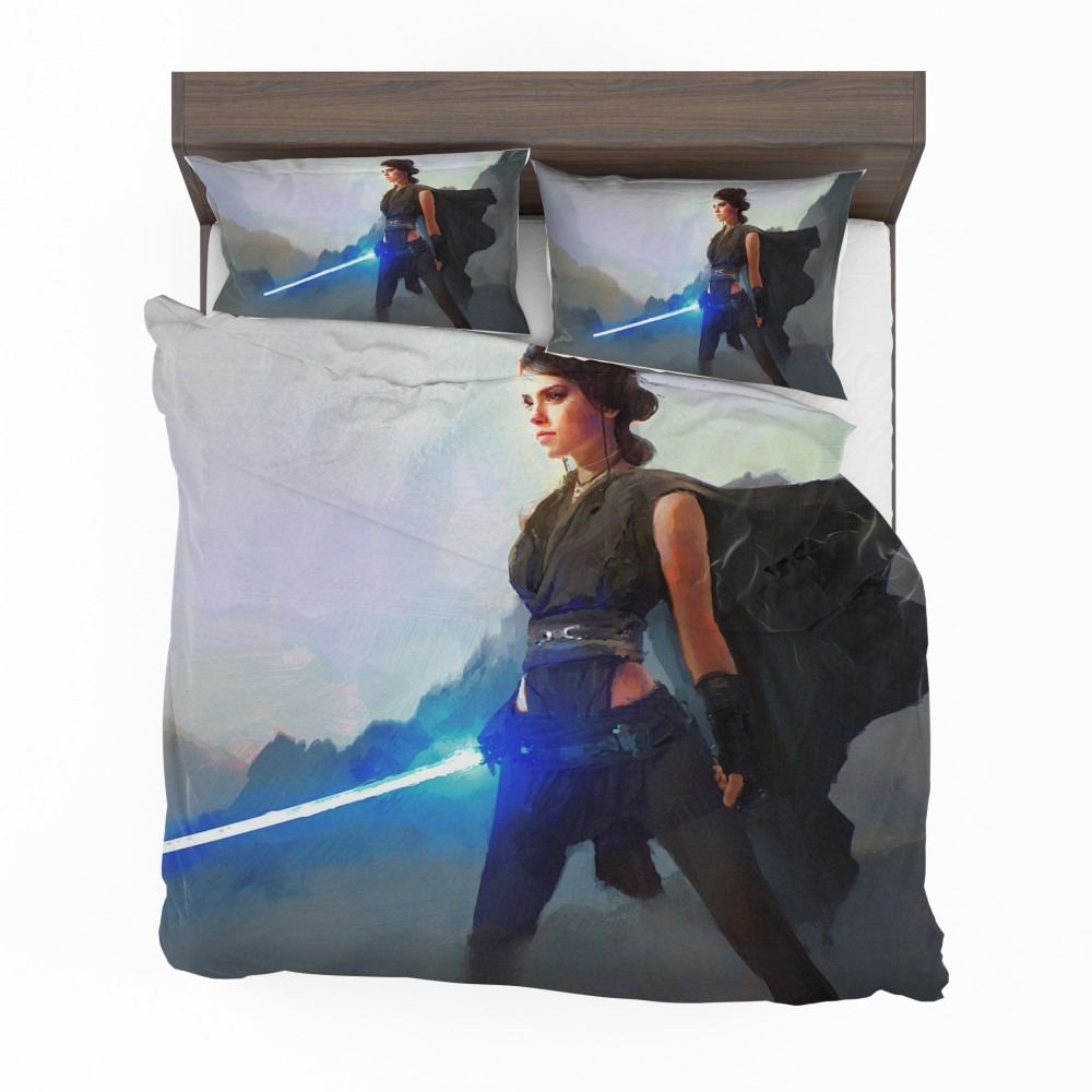 Alternative view of Star Wars Movie Artistic Daisy Ridley Jedi Lightsaber Rey Bedding Set - Custom Bedding Set