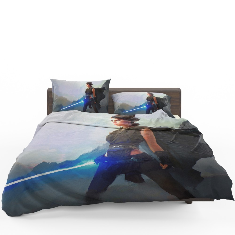 Star Wars Movie Artistic Daisy Ridley Jedi Lightsaber Rey Bedding Set - Custom Bedding Set