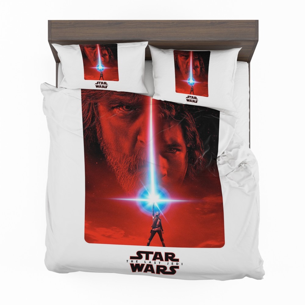 Alternative view of Star Wars The Last Jedi Movie Adam Driver Daisy Ridley Kylo Ren Luke Skywalker Mark Hamill Sci-Fi Space Bedding Set - Custom Bedding Set