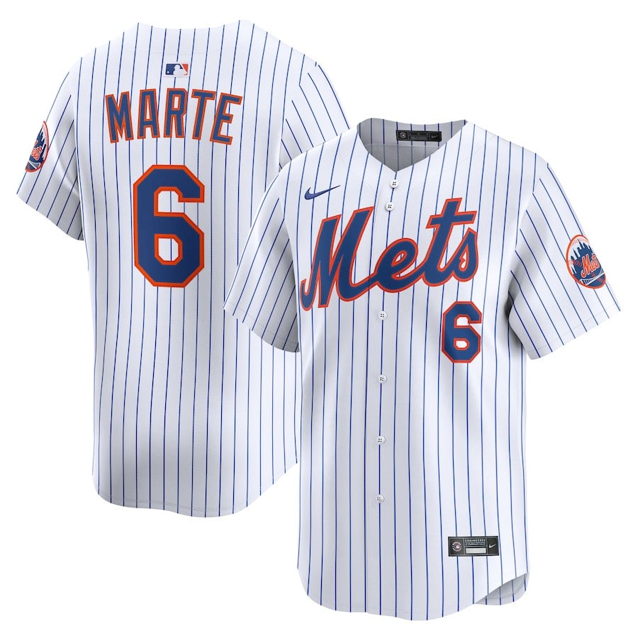 Starling Marte 6 New York Mets Alternate Limited Player Men Baseball Jersey - White 