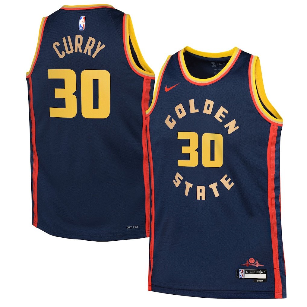 Stephen Curry 30 Golden State Warriors 2024/25 Swingman Player YOUTH Basketball Jersey - City Edition - Navy - JS975 
