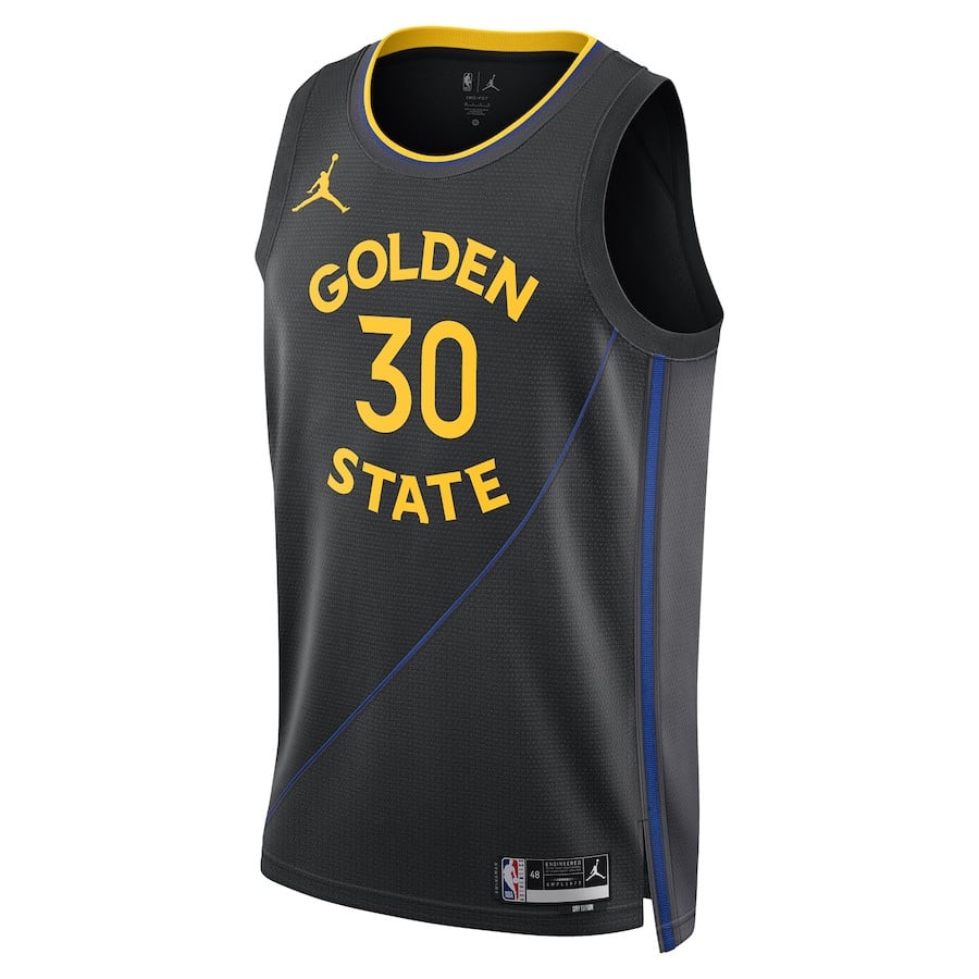 Alternative view of Stephen Curry 30 Golden State Warriors 2024/25 Unisex Swingman Basketball Jersey - Statement Edition - Black - JS588 