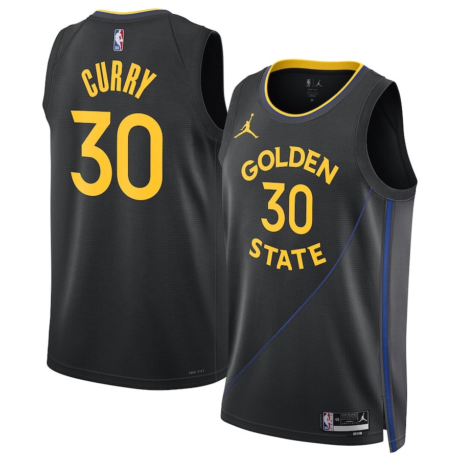 Stephen Curry 30 Golden State Warriors 2024/25 Unisex Swingman Basketball Jersey - Statement Edition - Black - JS588 