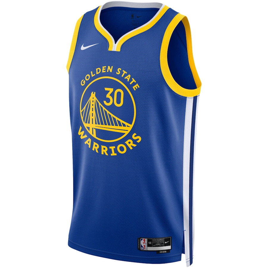 Alternative view of Stephen Curry 30 Golden State Warriors Swingman Basketball Jersey - Icon Swingman - Royal - JS658 
