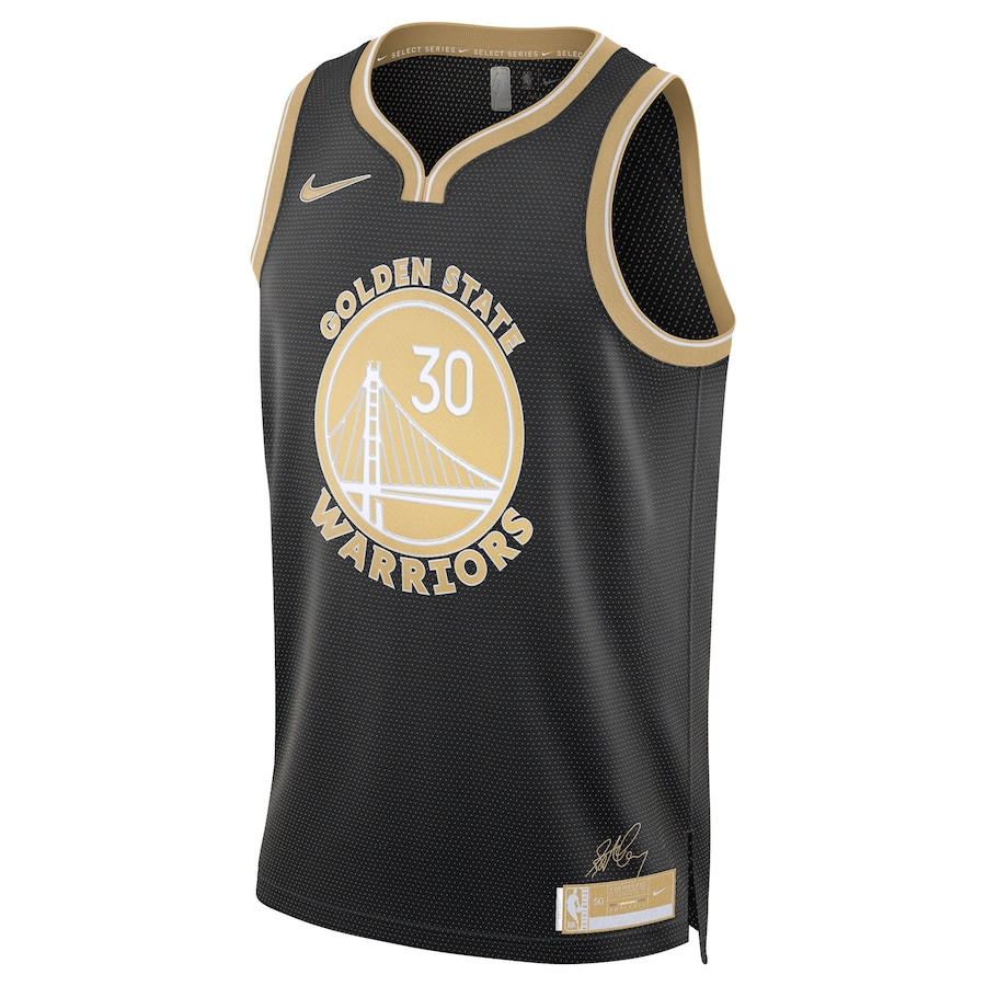 Alternative view of Stephen Curry 30 Golden State Warriors Unisex Select Series Swingman Basketball Jersey - Black - JS811 