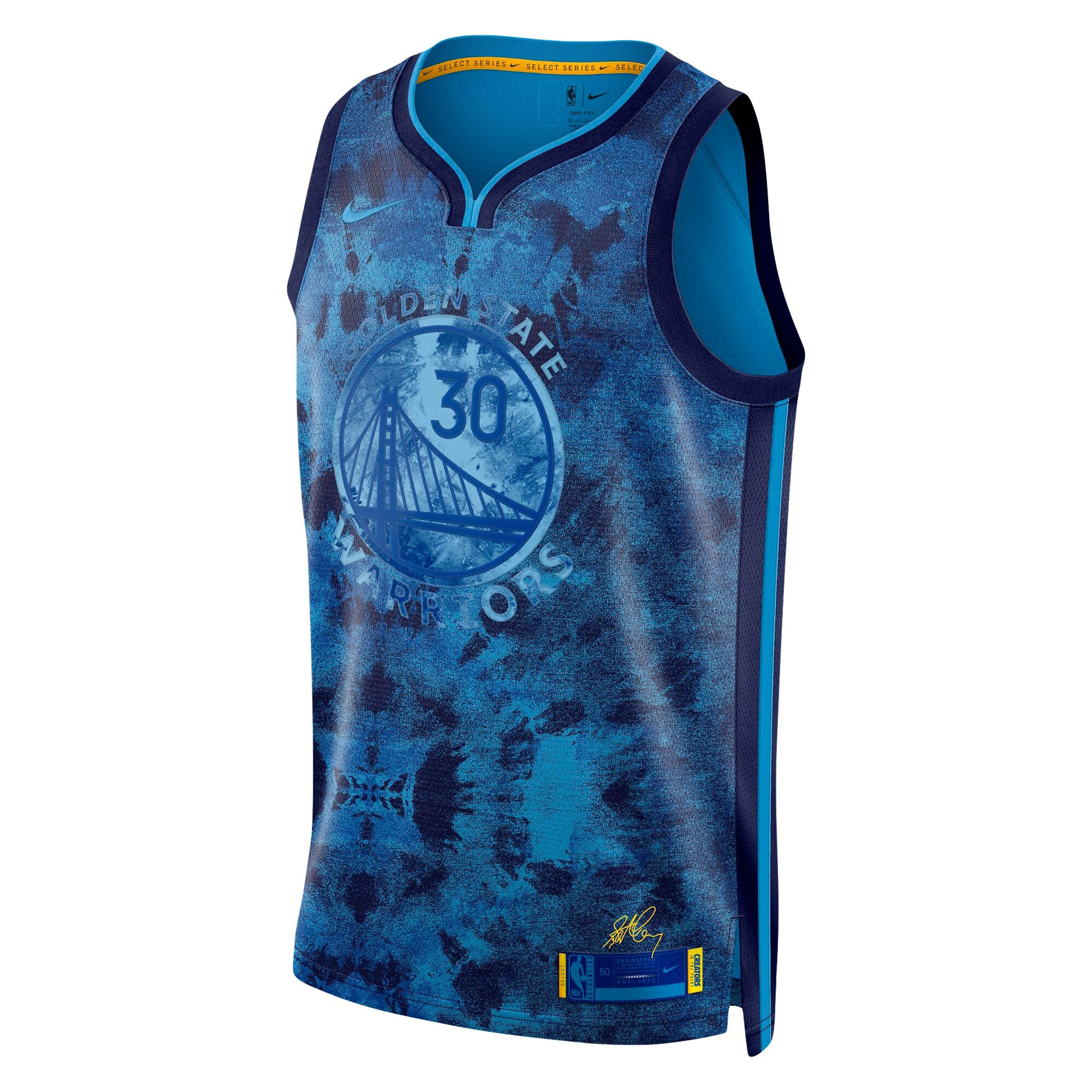 Alternative view of Stephen Curry 30 Golden State Warriors Unisex Select Series Swingman Basketball Jersey - Printing - JS207 