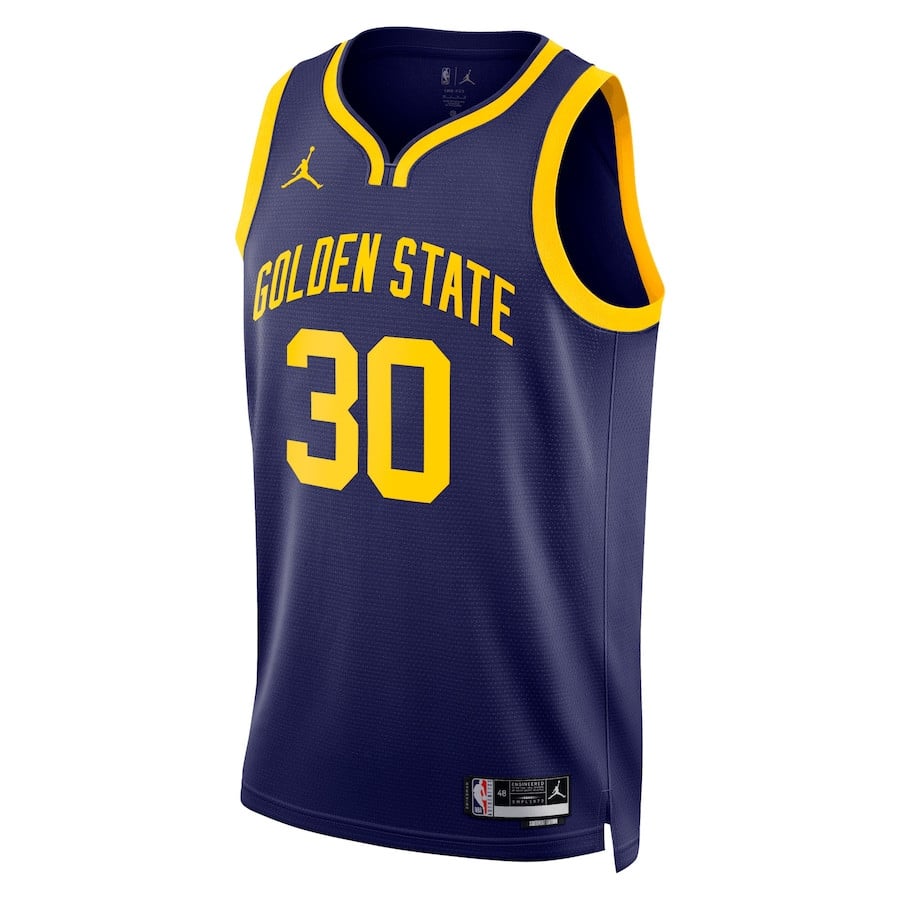 Alternative view of Stephen Curry 30 Golden State Warriors Unisex Swingman Basketball Jersey - Statement Edition - Navy - JS662 