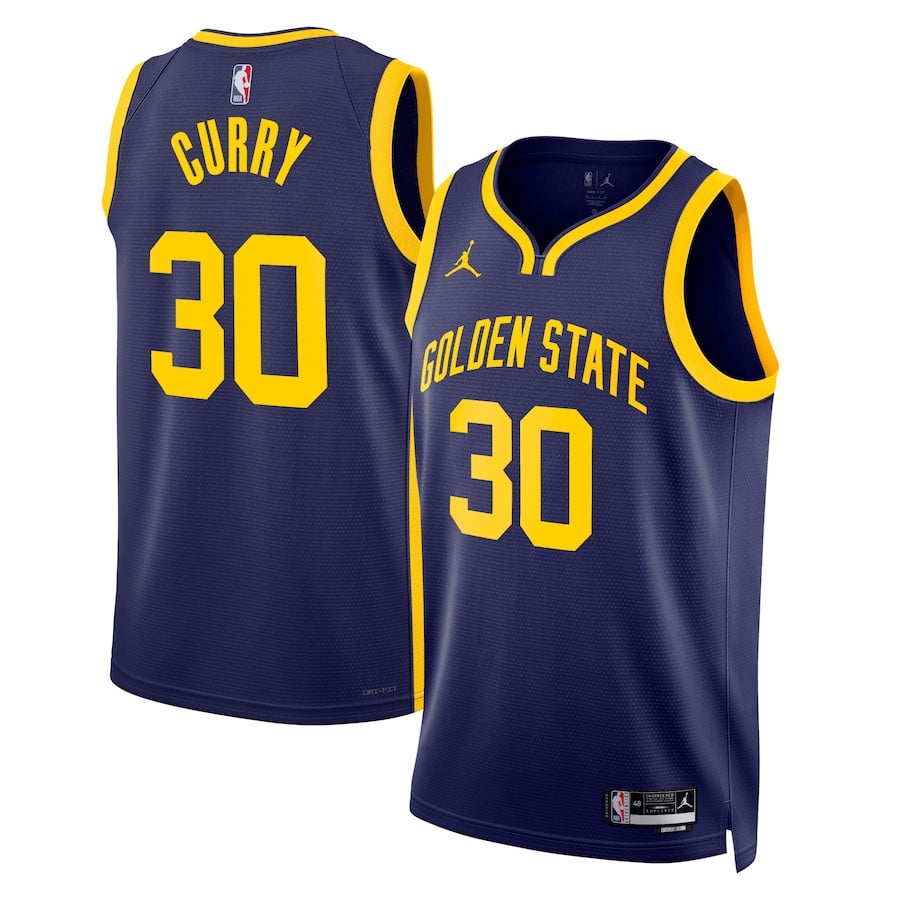 Stephen Curry 30 Golden State Warriors Unisex Swingman Basketball Jersey - Statement Edition - Navy - JS662 