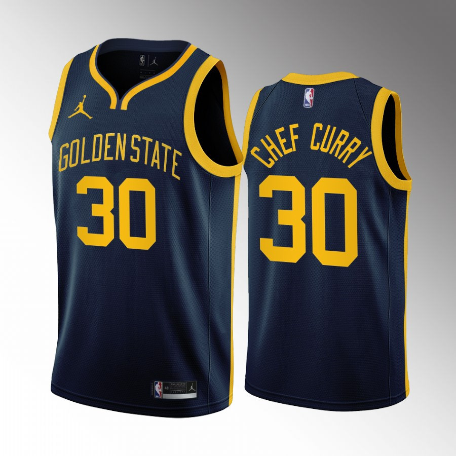 Stephen Curry Chef Curry 30 Golden State Warriors Navy Basketball Jersey Statement - JS861 
