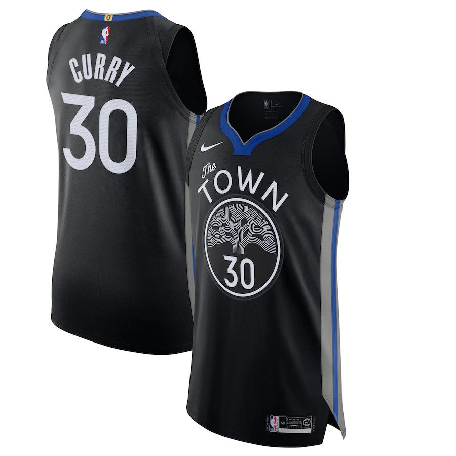 Stephen Curry Golden State Warriors 2019/20 Finished Basketball Jersey Black - City Edition