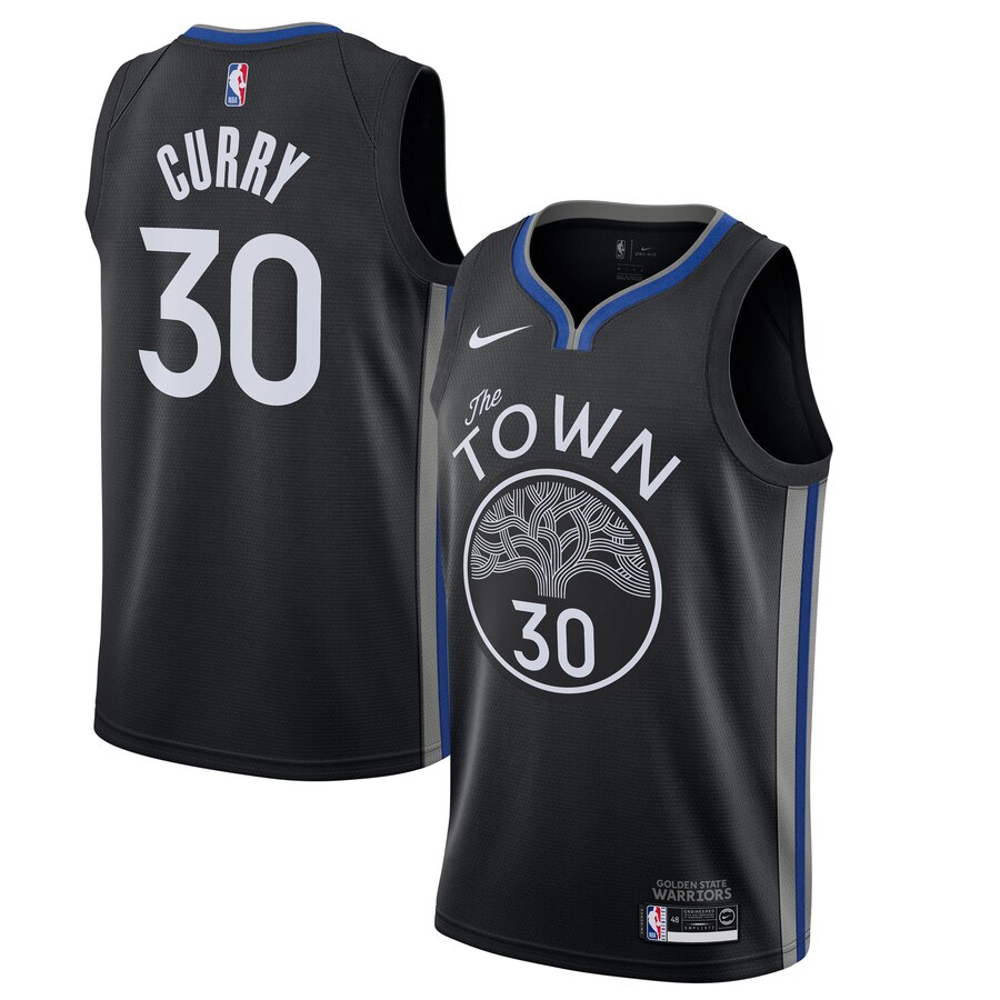Stephen Curry Golden State Warriors 2019/20 Finished Swingman Basketball Jersey Black – City Edition