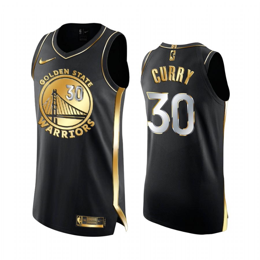 Stephen Curry Golden State Warriors 2020-21 Black Golden Edition Basketball Jersey 6x Champs