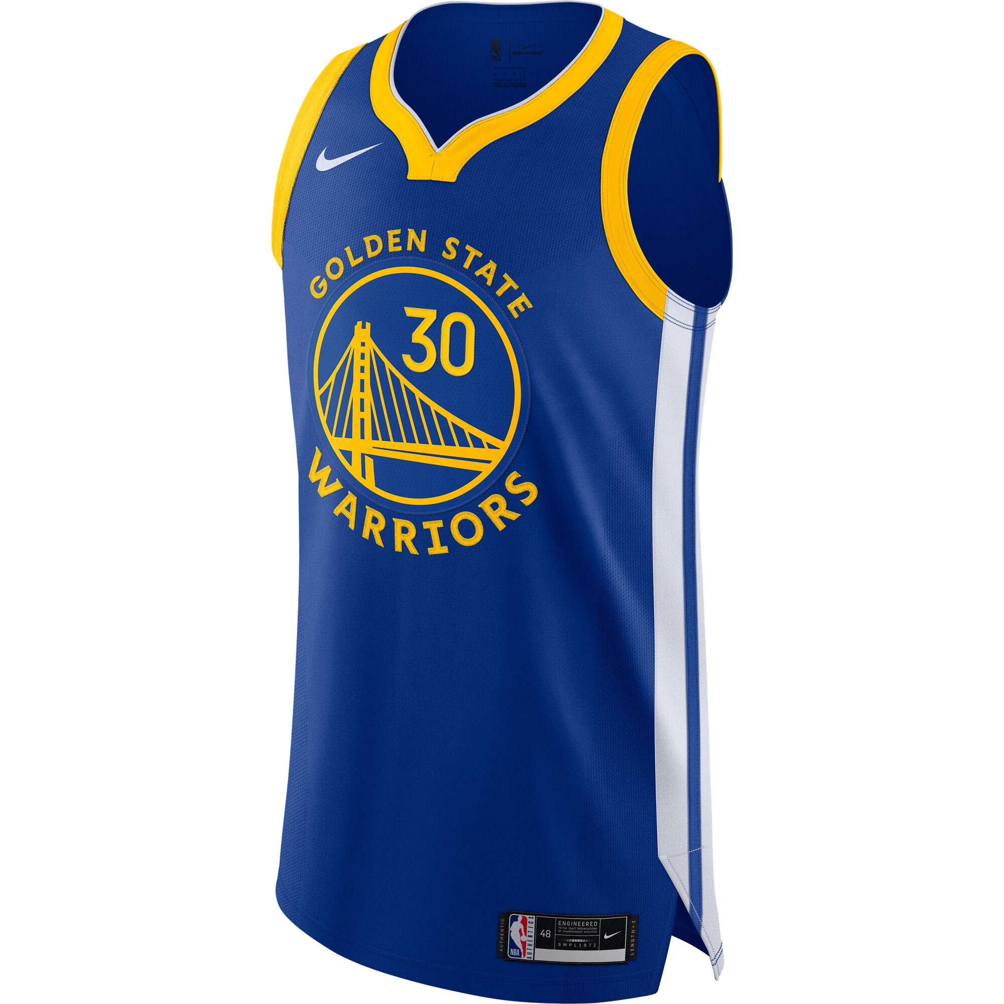 Alternative view of Stephen Curry Golden State Warriors Authentic Basketball Jersey - Icon Edition - Royal