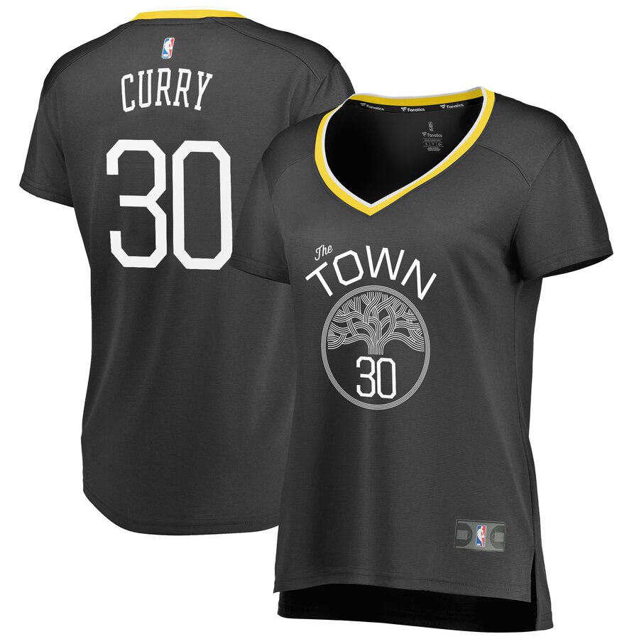Stephen Curry Golden State Warriors Fanatics Branded Women's Fast Break Replica Player Basketball Jersey - Statement Edition - Black