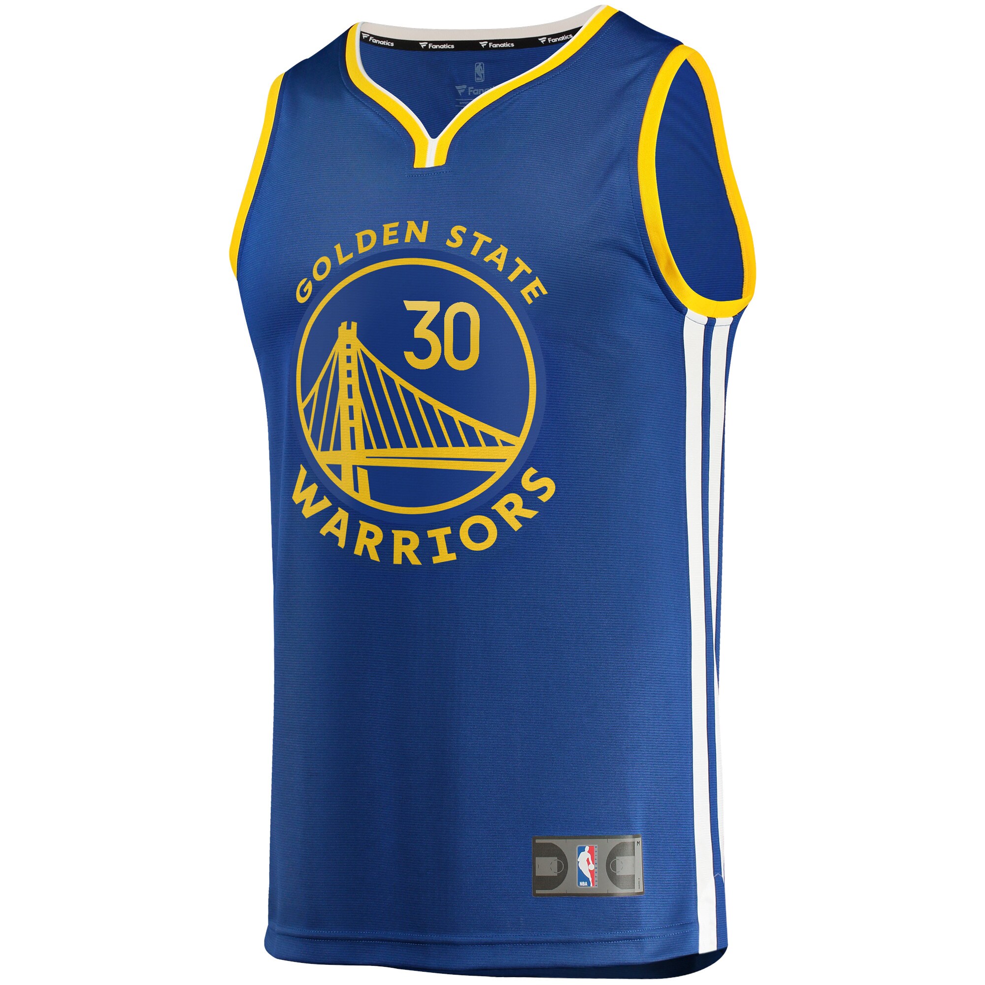 Alternative view of Stephen Curry Golden State Warriors Fanatics Fast Break Replica Basketball Jersey - Icon Edition - Blue