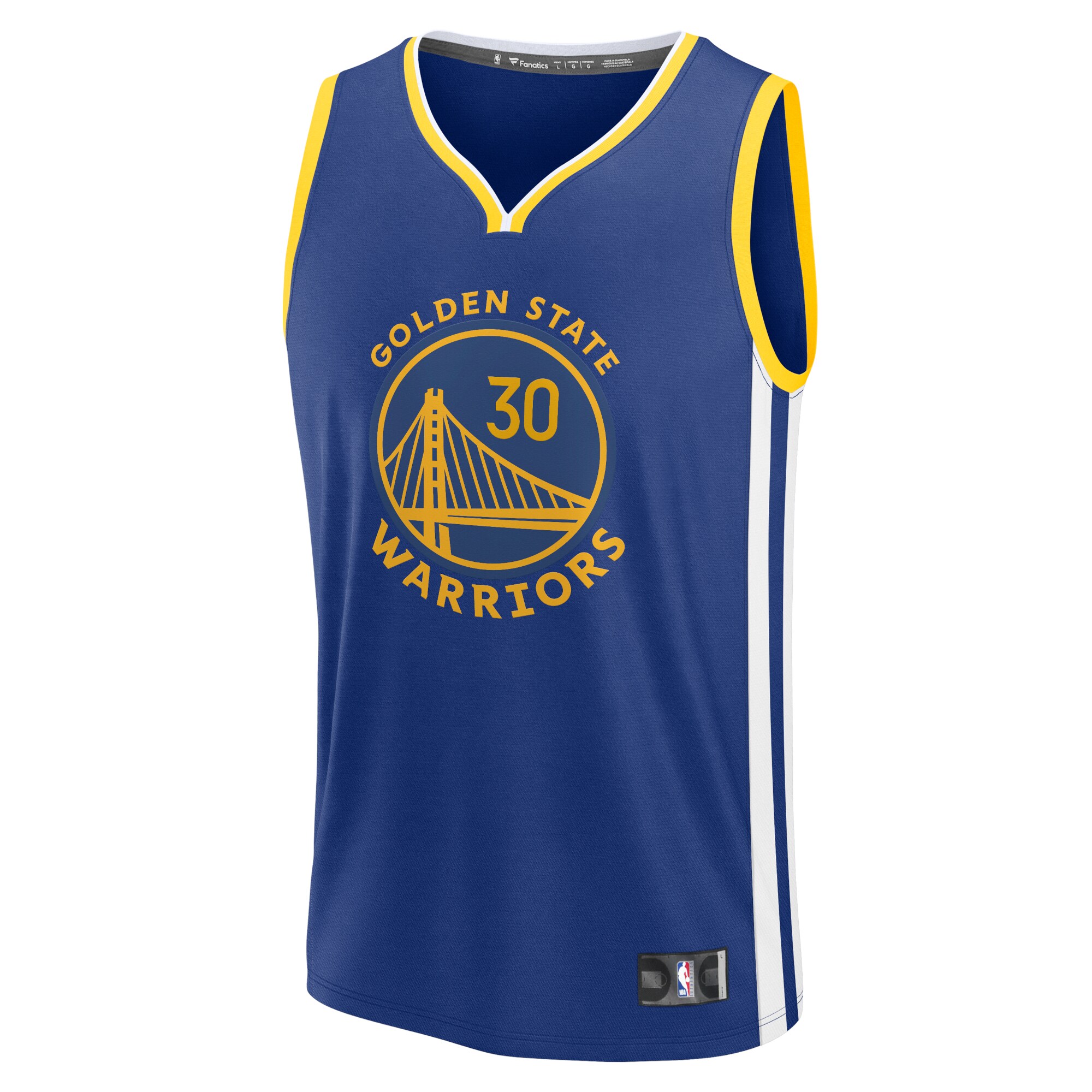Alternative view of Stephen Curry Golden State Warriors Fanatics Youth Fast Break Replica Player Basketball Jersey - Icon Edition - Royal