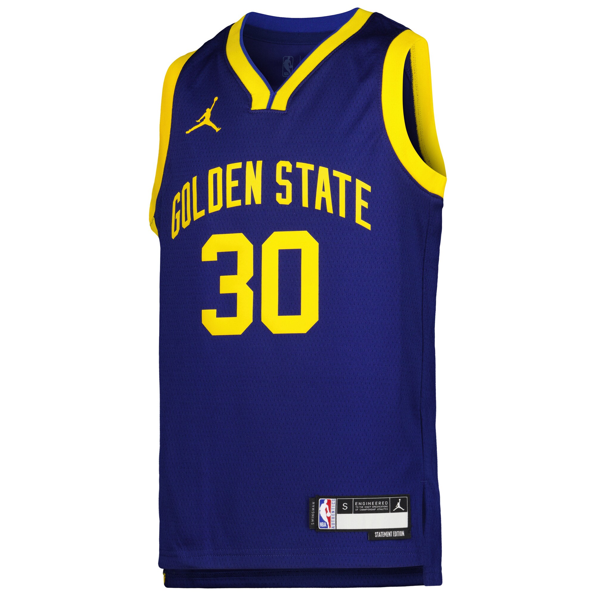 Alternative view of Stephen Curry Golden State Warriors Jordan Brand Youth Swingman Basketball Jersey - Statement Edition - Blue