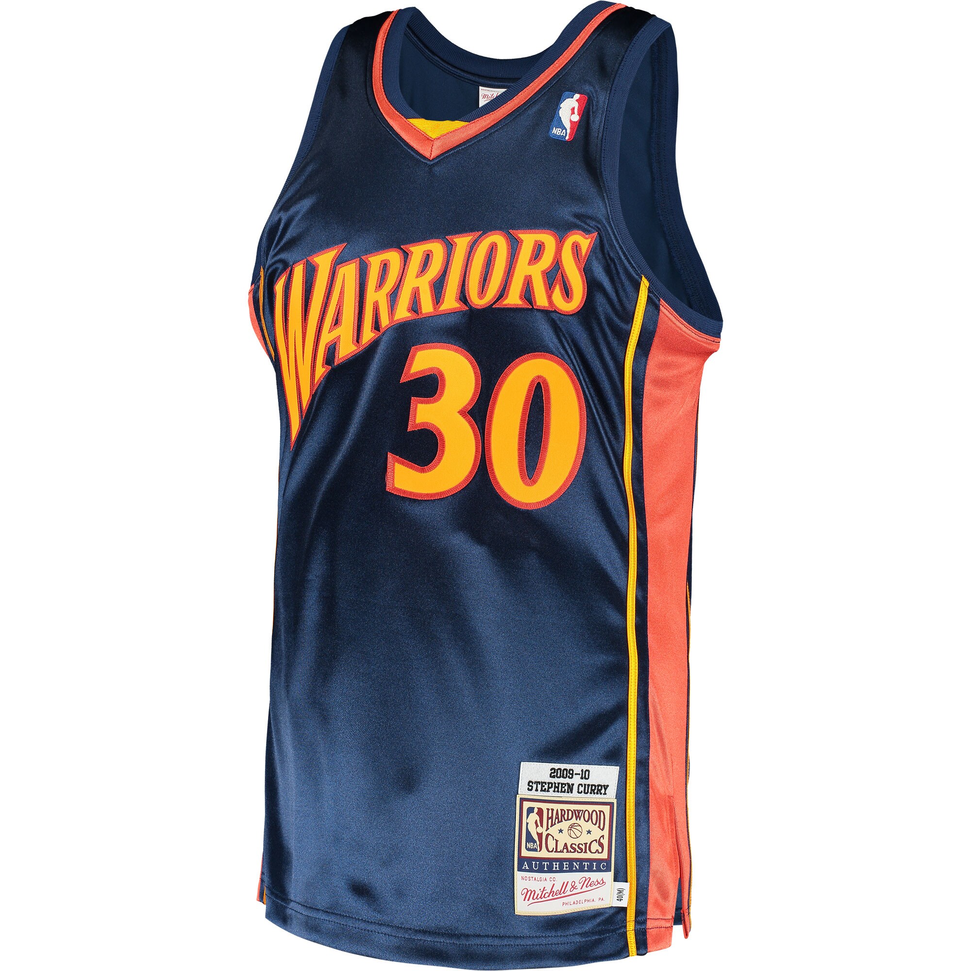 Alternative view of Stephen Curry Golden State Warriors Mitchell & Ness 2009/10 Hardwood Classics Authentic Basketball Jersey - Navy