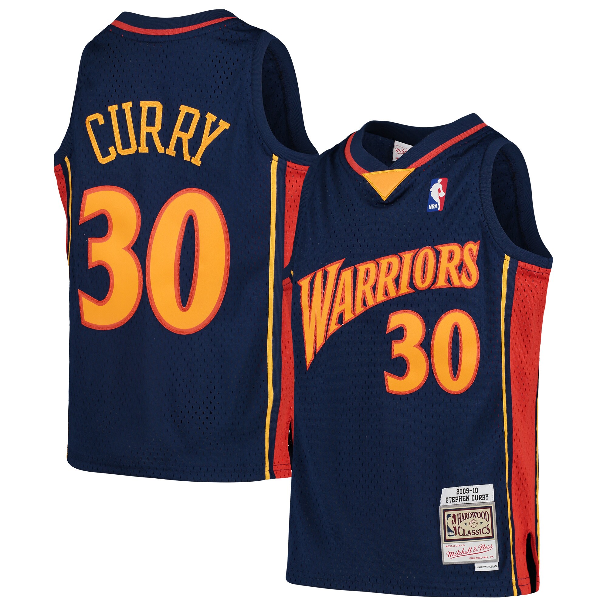 Stephen Curry Golden State Warriors Mitchell & Ness Youth 2009-10 Hardwood Classics Swingman Throwback Basketball Jersey - Navy