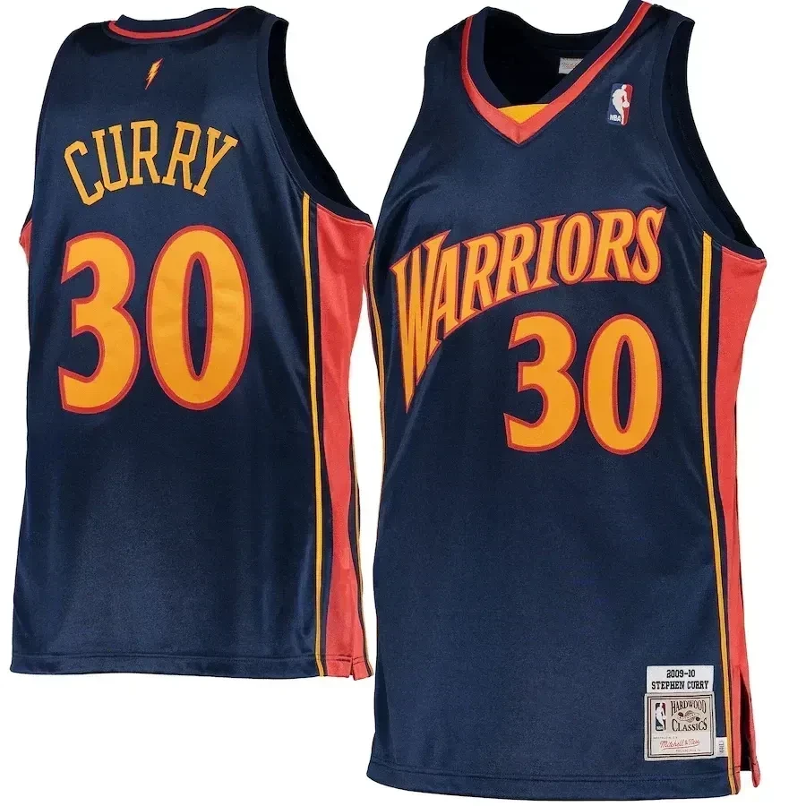 Stephen Curry Golden State Warriors Mitchell & Ness 2009-10 Hardwood Classics Rookie Basketball Jersey - Navy - JS774 