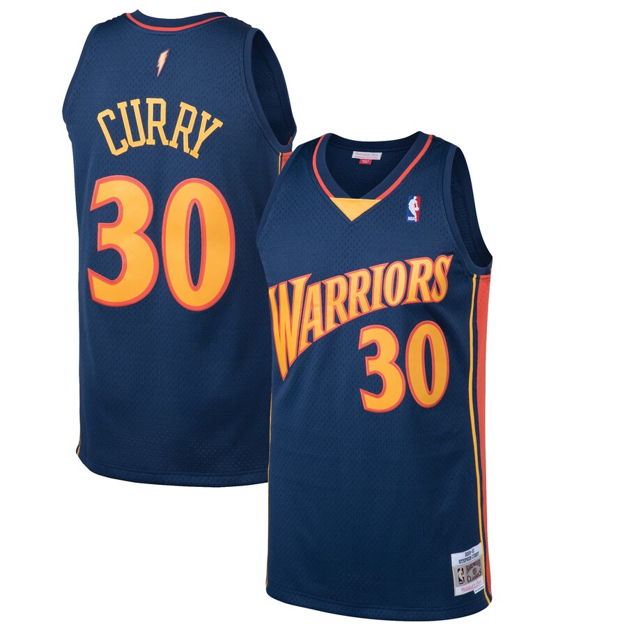 Stephen Curry Golden State Warriors Mitchell & Ness 2009-10 Hardwood Classics Swingman Basketball Jersey - Navy