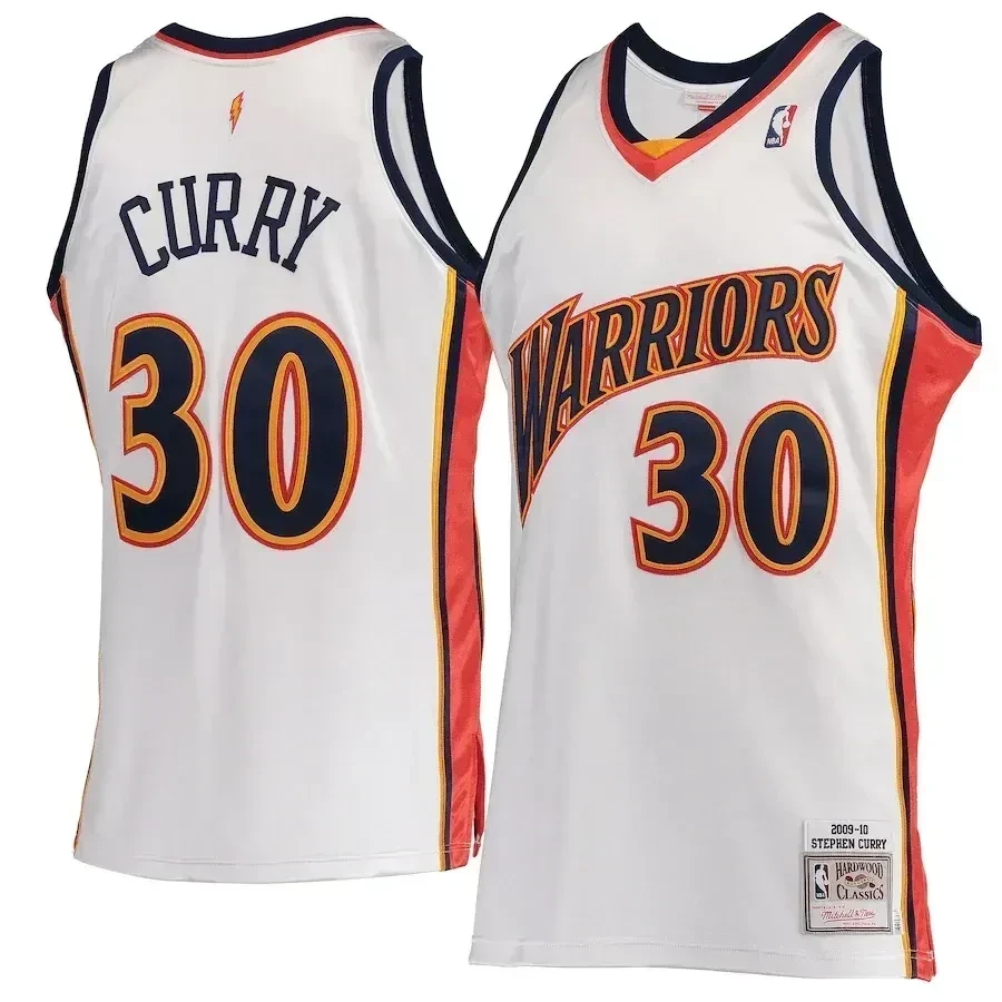 Stephen Curry Golden State Warriors Mitchell & Ness Hardwood Classics 2009-10 Home Basketball Jersey - White - JS397 
