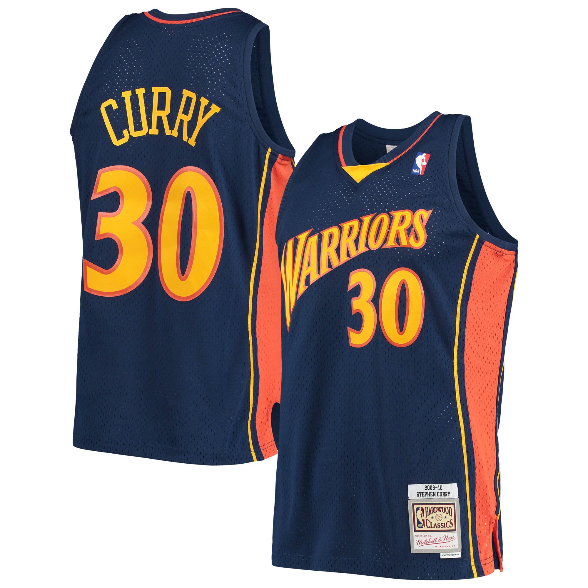 Stephen Curry Golden State Warriors Mitchell & Ness Hardwood Classics Swingman Basketball Jersey - Navy
