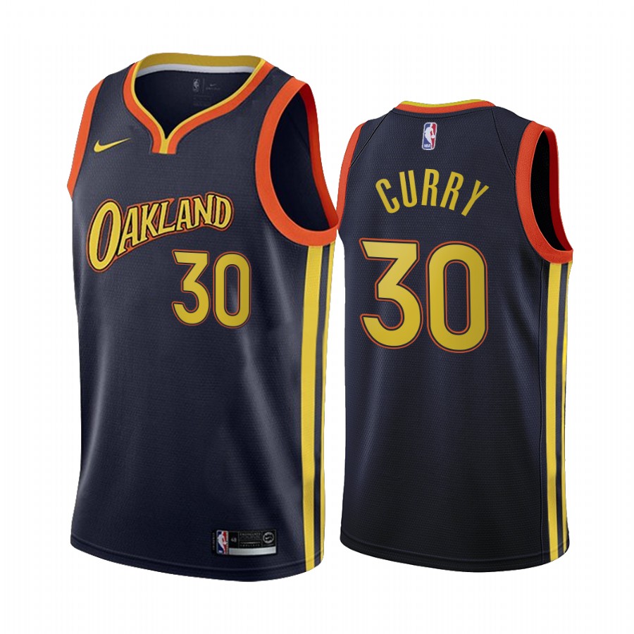 Stephen Curry Golden State Warriors Navy City Edition Oakland 2020-21 Basketball Jersey