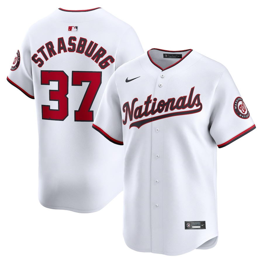 Stephen Strasburg 37 Washington Nationals Home Limited Player Men Baseball Jersey - White - JS628 