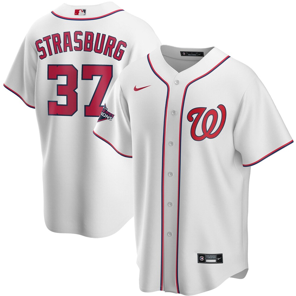 Stephen Strasburg Washington Nationals 2019 World Series Champions Home Player Baseball Jersey - White