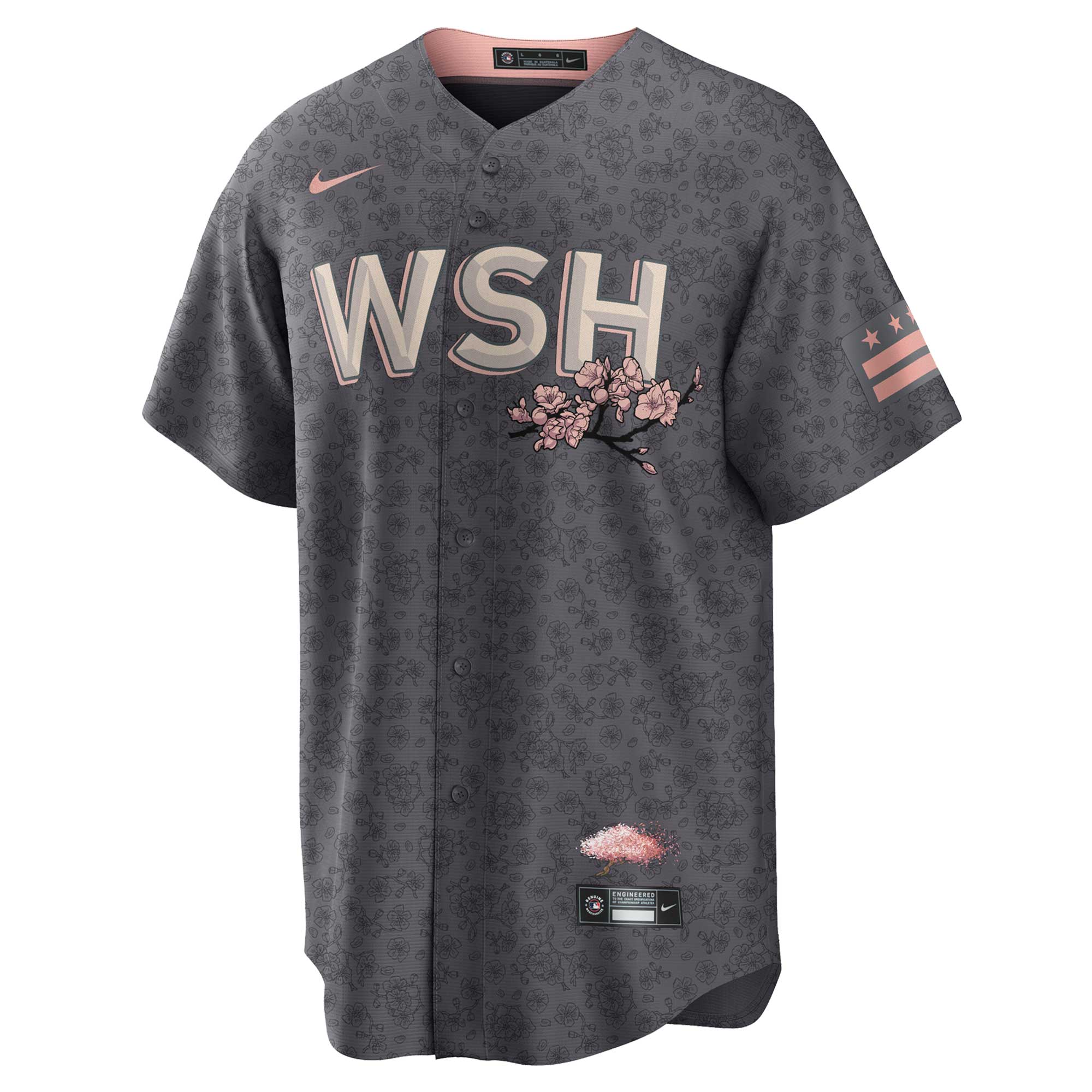 Alternative view of Stephen Strasburg Washington Nationals City Connect Replica Player Baseball Jersey - Gray