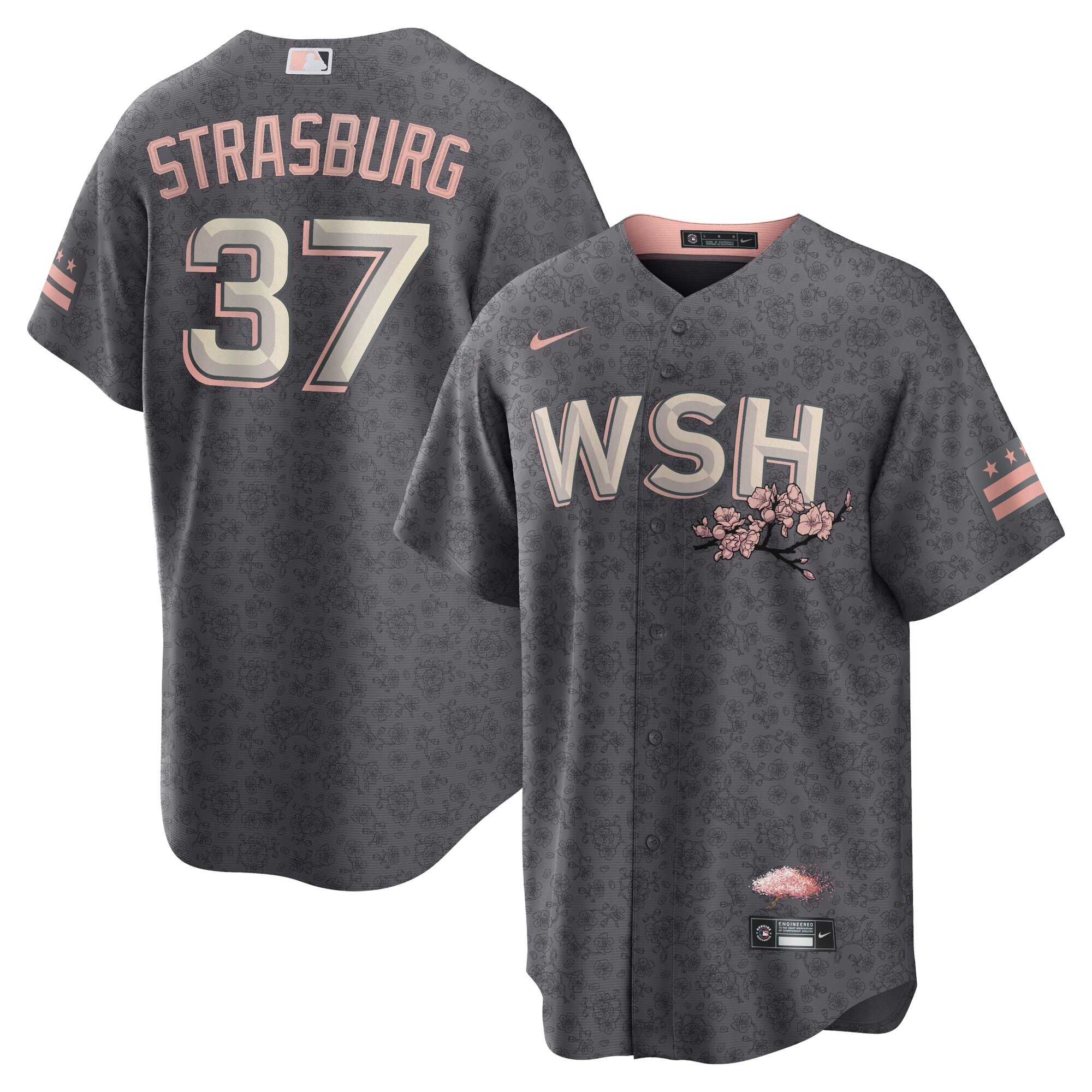 Stephen Strasburg Washington Nationals City Connect Replica Player Baseball Jersey – Charcoal