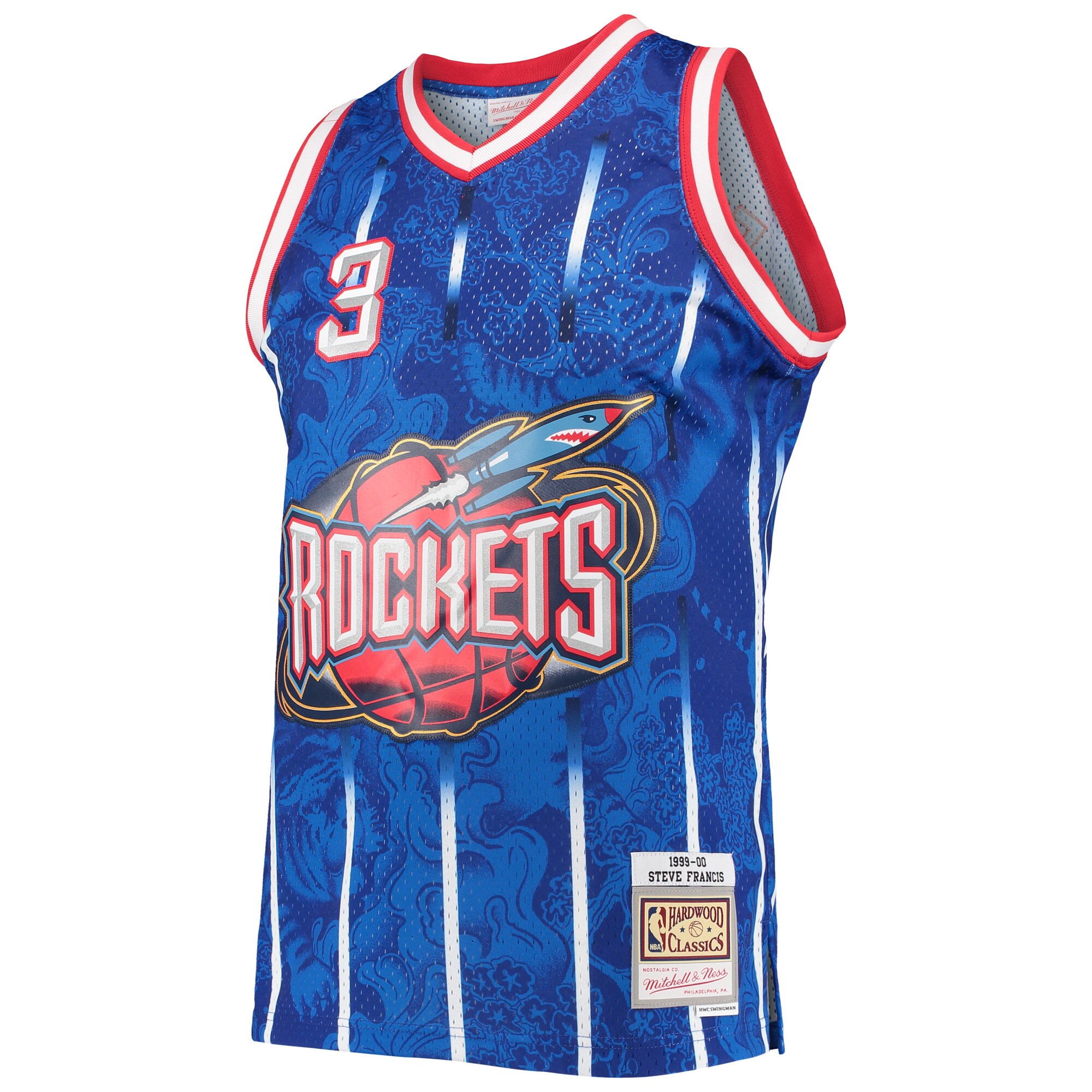 Alternative view of Steve Francis Houston Rockets Mitchell & Ness Hardwood Classics 1999/00 Lunar New Year Swingman Basketball Jersey - Blue