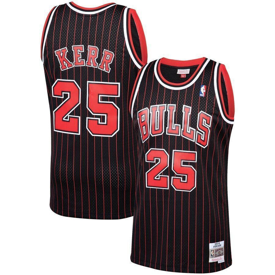 Steve Kerr Chicago Bulls Mitchell & Ness 1995-96 Hardwood Classics Swingman Player Basketball Jersey - Black - JS744 