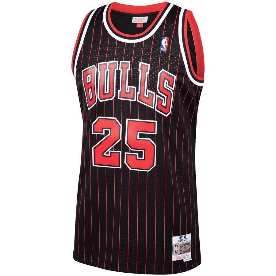Alternative view of Steve Kerr Chicago Bulls Mitchell & Ness 1995-96 Hardwood Classics Swingman Player Basketball Jersey - Black - JS744 