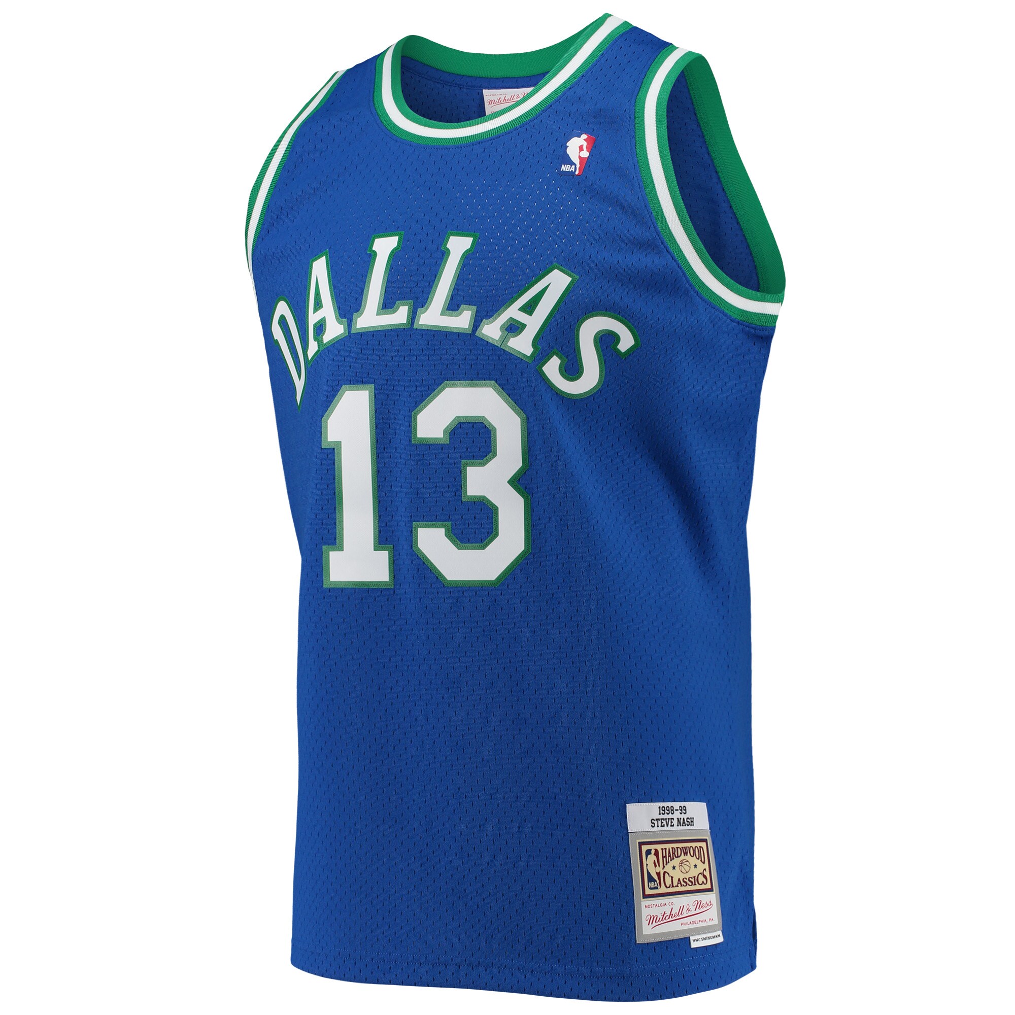 Alternative view of Steve Nash Dallas Mavericks Mitchell & Ness 1998/99 Hardwood Classics Swingman Basketball Jersey - Blue