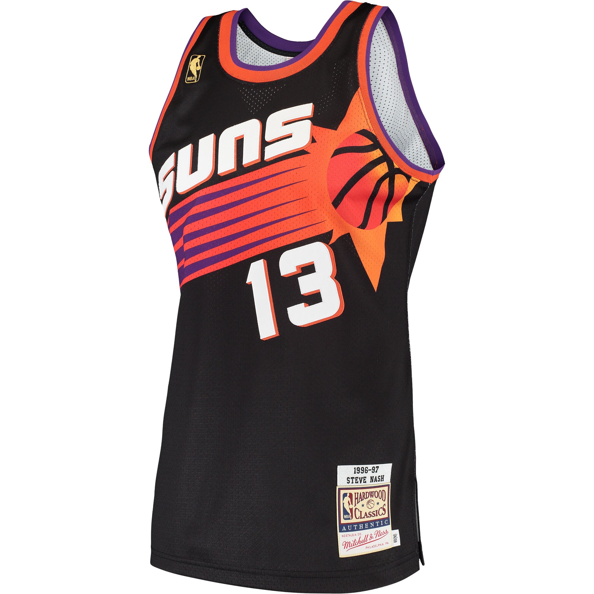 Alternative view of Steve Nash Phoenix Suns Mitchell & Ness 1996/97 Hardwood Classics Authentic Basketball Jersey - Black