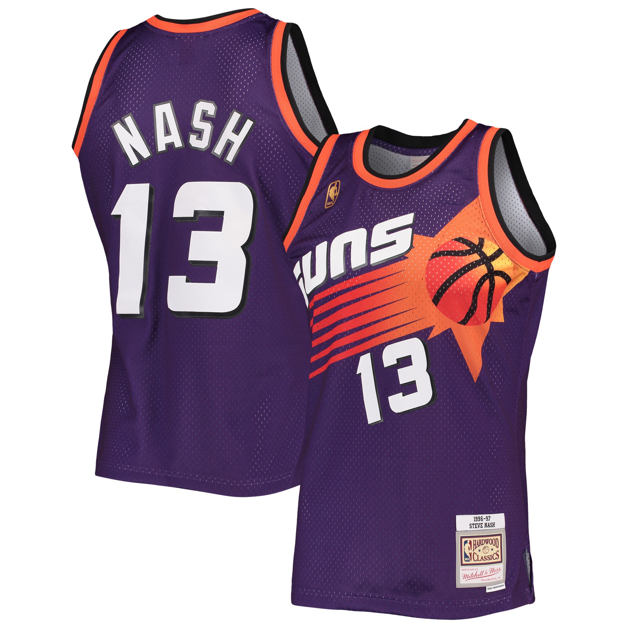 Steve Nash Phoenix Suns Mitchell & Ness 1996/97 Hardwood Classics Swingman Basketball Jersey - Purple