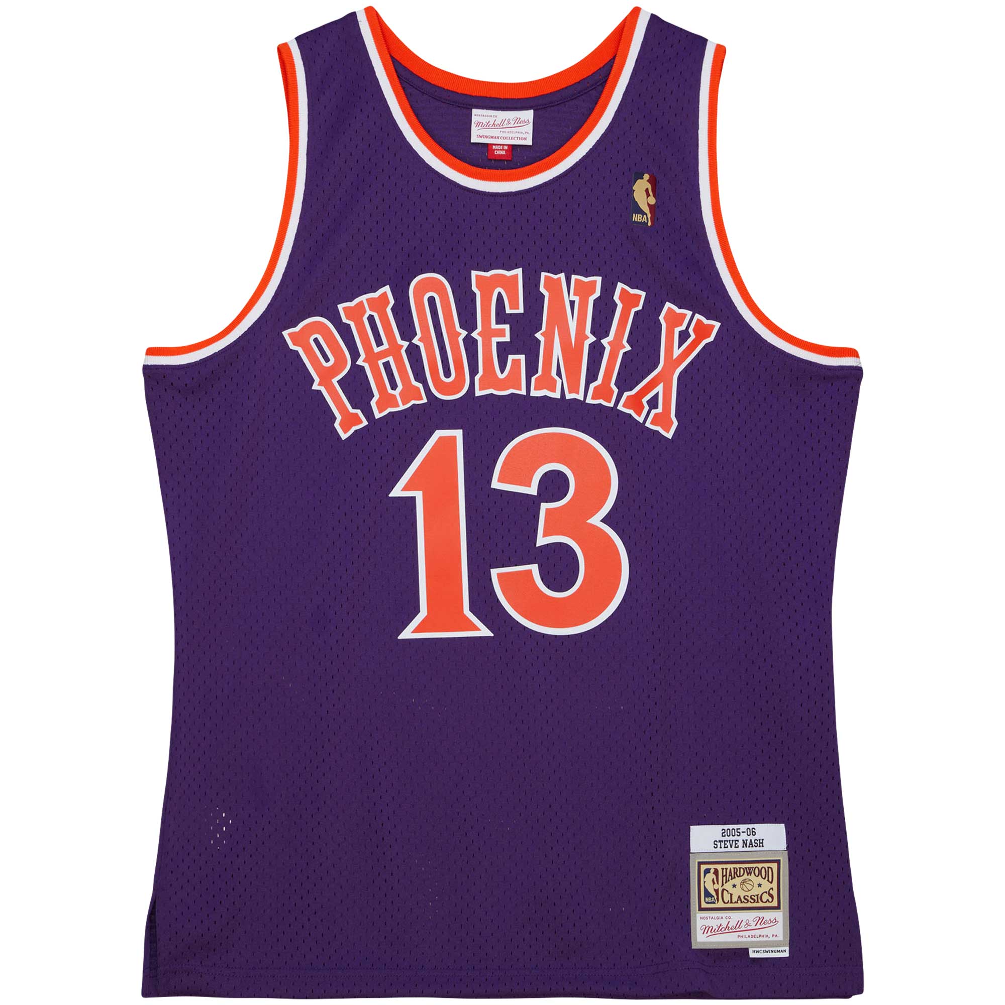 Alternative view of Steve Nash Phoenix Suns Mitchell & Ness 2001/02 Hardwood Classics Swingman Basketball Jersey - Purple