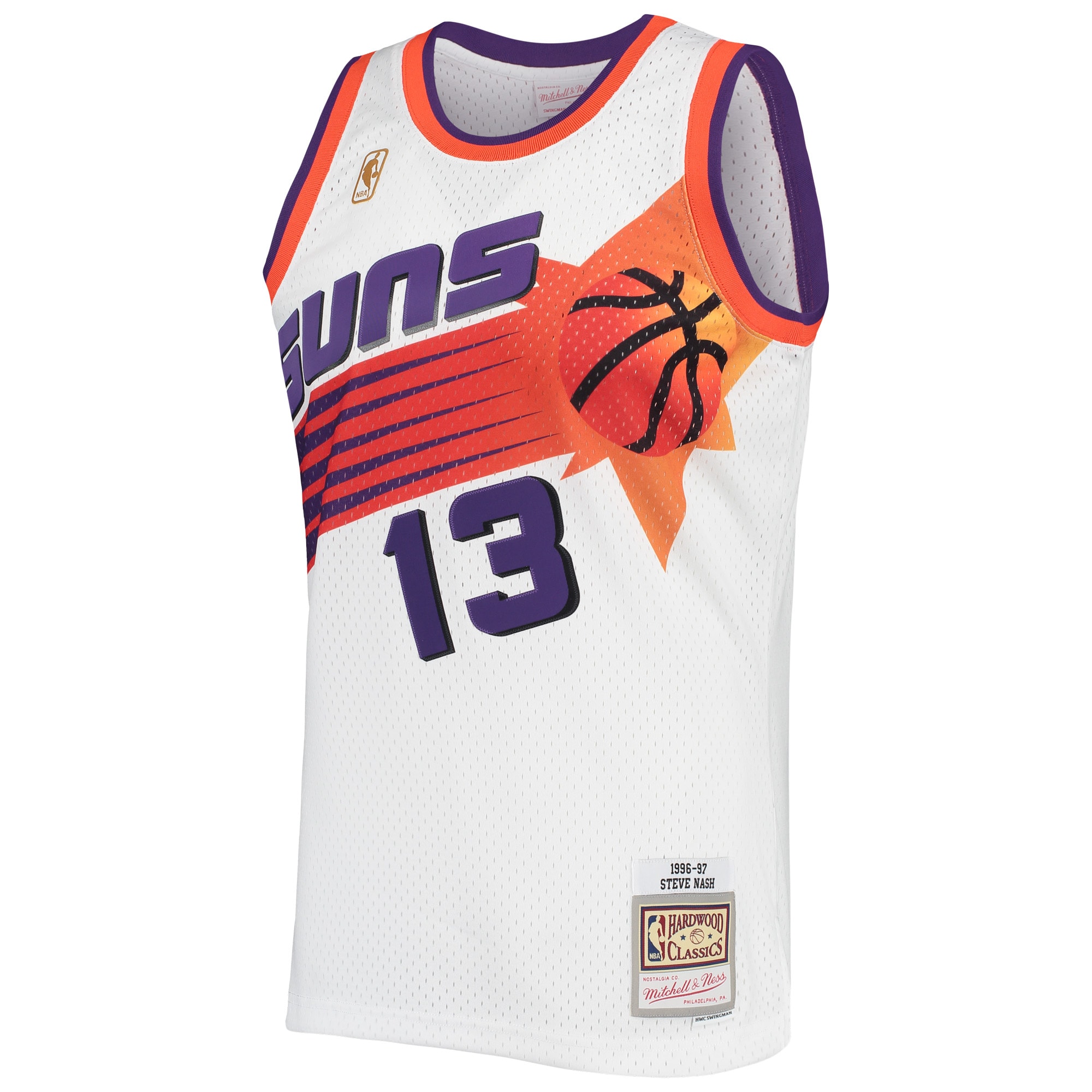 Alternative view of Steve Nash Phoenix Suns Mitchell & Ness 2001/02 Hardwood Classics Swingman Basketball Jersey - White