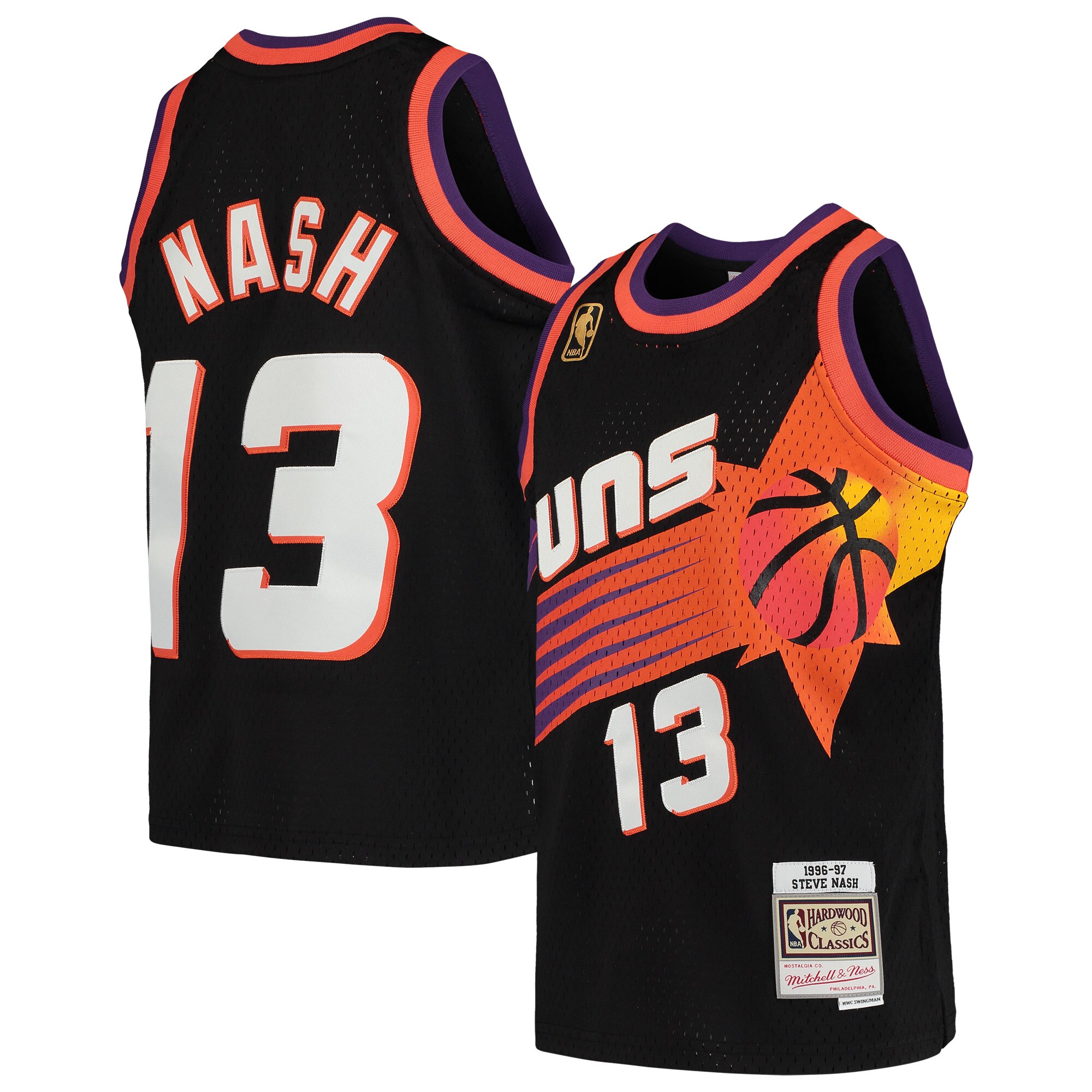 Steve Nash Phoenix Suns Mitchell & Ness Youth 1996-97 Hardwood Classics Swingman Throwback Basketball Jersey - Black
